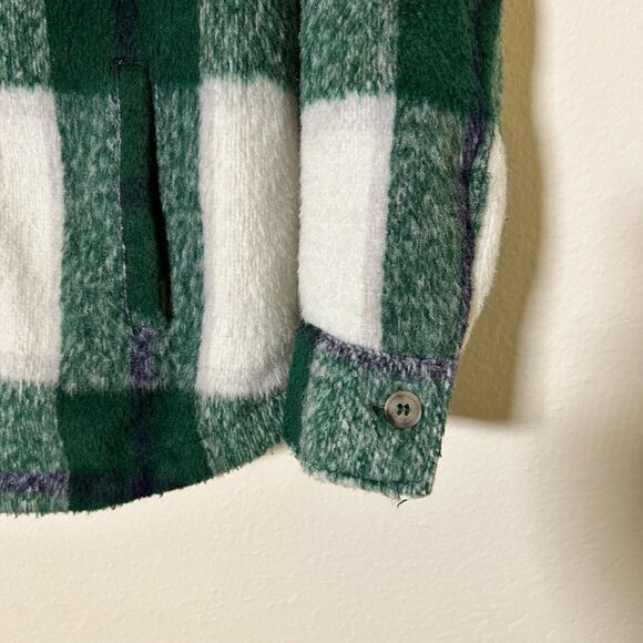 Avec Les Filles Plaid‎ Shacket Women's XS Anthropologie Green oversized - Picture 7 of 9